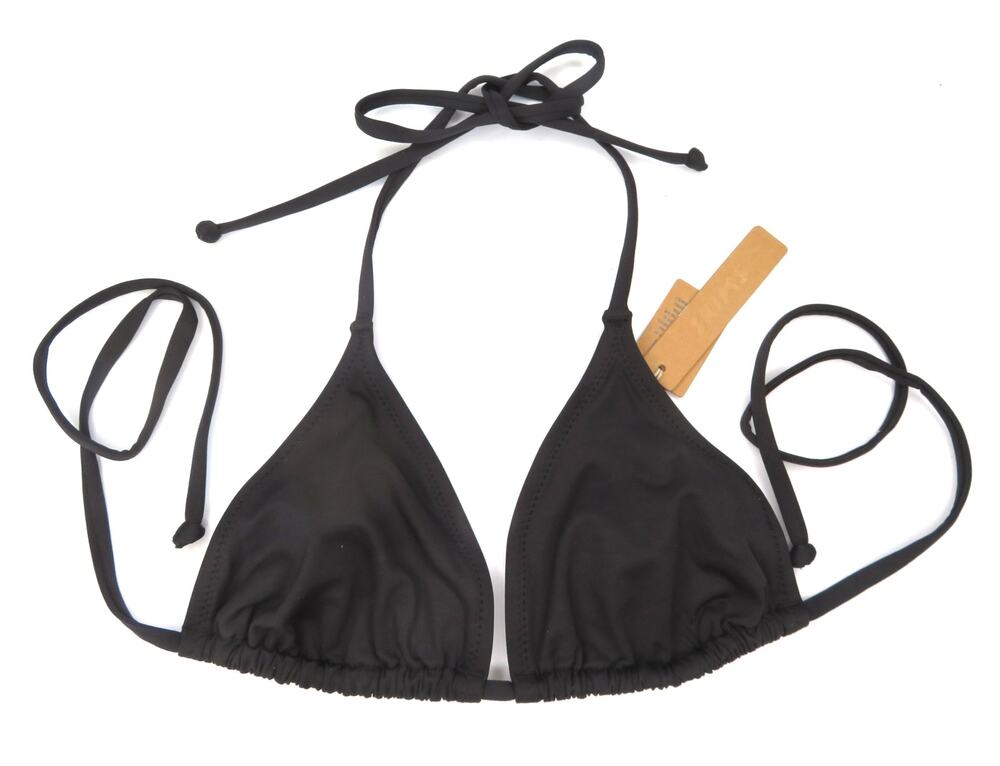 Nwt SKIMS Signature Swim Triangle Bikini Top Onyx Women Sz M